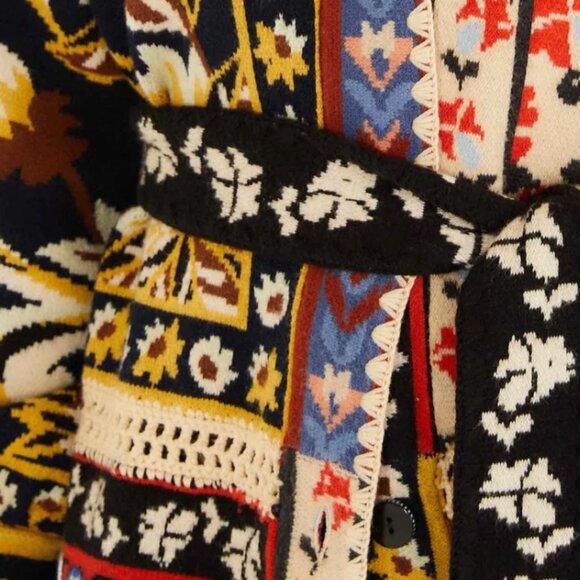 FARM Rio mixed flower print patchwork knit midi cardigan NWOT - Picture 3 of 11